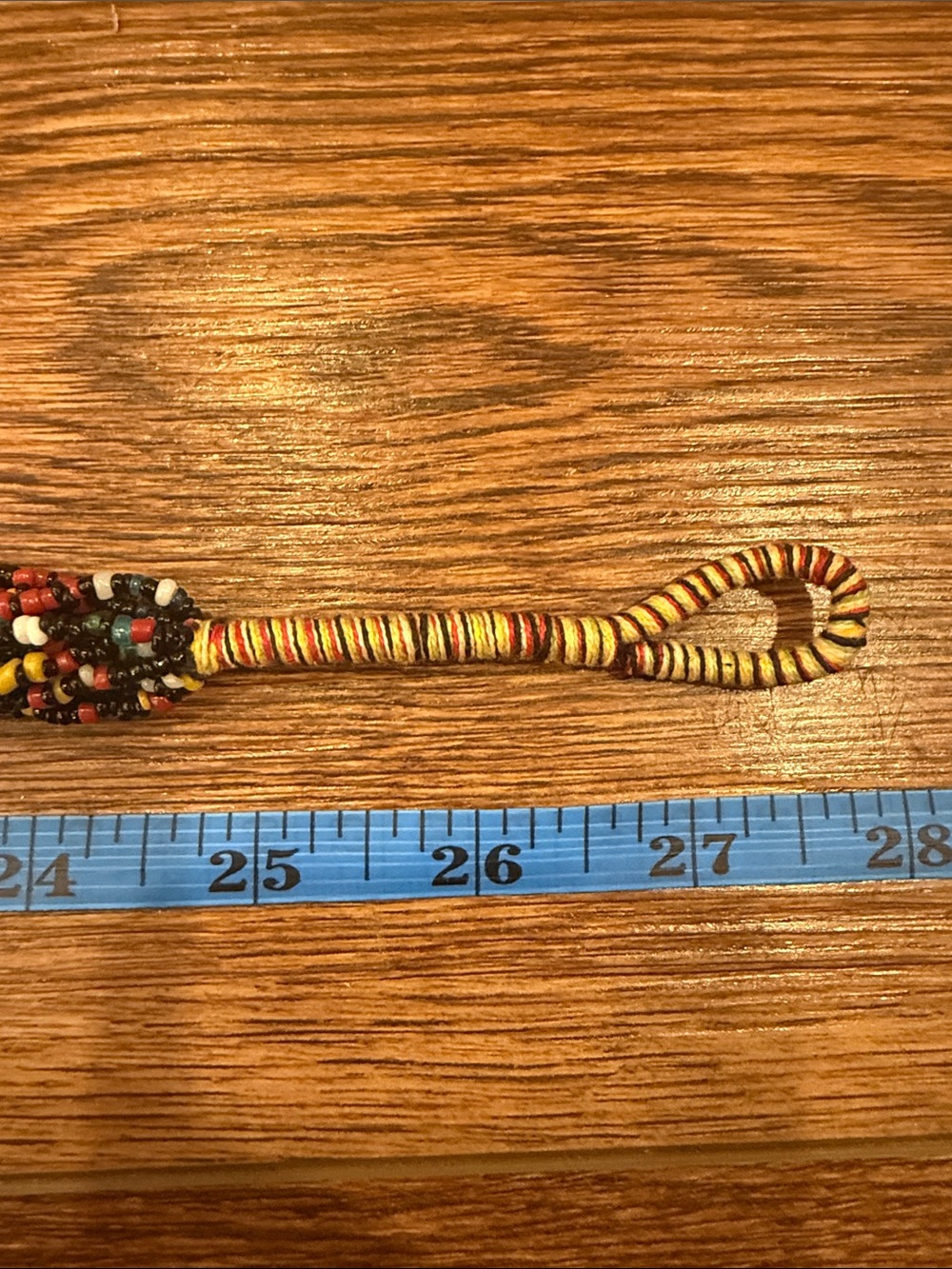 Chico's Black Multicolor Seed-Bead Twisted Necklace with Hammered Accent - Picture 3 of 7